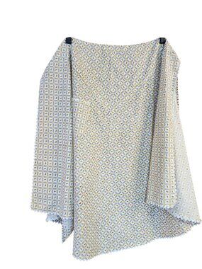 Vintage Handmade Half Apron Yellow geometric Pockets